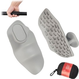 Garegce Gym Hand Grips for Weight Lifting, Exercise Palm Protectors for Men and Women, Anti-slip Rubber Workout Gloves for Dumbbell, Deadlift, Bar Pad Pull Up Grippers-Grey