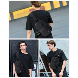 OIWAS One Shoulder Crossbody Travel Bag Men and Women Sling Shoulder Bag Men's Chest Bag Small Shoulder Bag for Travel, Black-5735