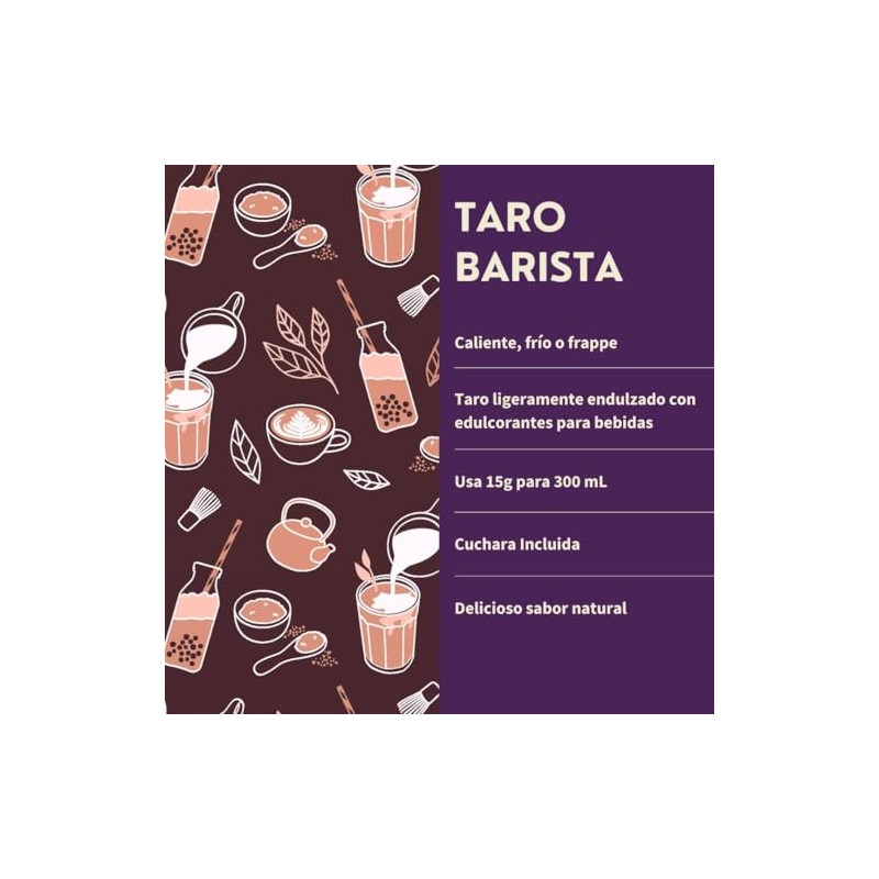 Taro Para Bebidas 200g Sin Azúcar Refinada Ni Lácteos. Polvo