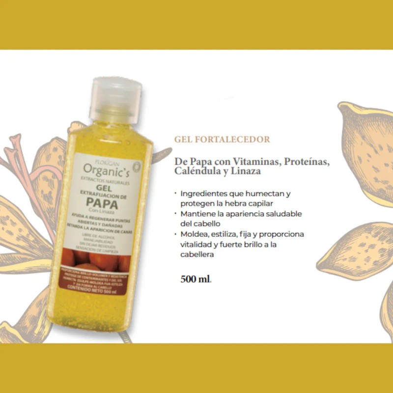 Gel Fortalecedor De Papa Con Vitaminas Florigan 500ml 2pzas