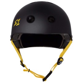 S1 Lifer Helmet - Multi-Impact & High-Impact Certified - Multiple Colours & Sizes (Black Matt with Yellow Strap, Medium 21.5" (54.6cm))