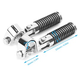 Motorcycle Crash Bar Foot Pegs Motorcycle Clamp for Crash Bar Foldable 1 Pair Motorcycle Clamp Footrest Holder for 1 Inch Motor Crash Bar Protection Suitable (Silver)