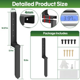 Fence Post Repair Kit 1 Pack, 8mm Double-Layer Post Anchor for Wood Posts