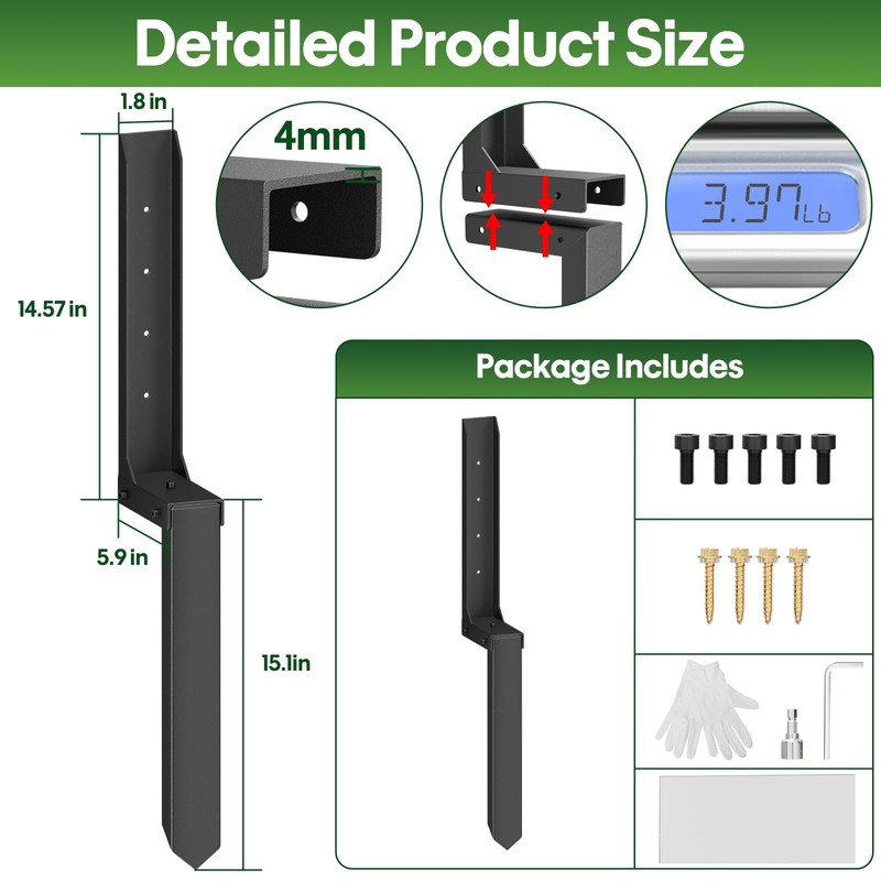Fence Post Repair Kit 1 Pack, 8mm Double-Layer Post Anchor