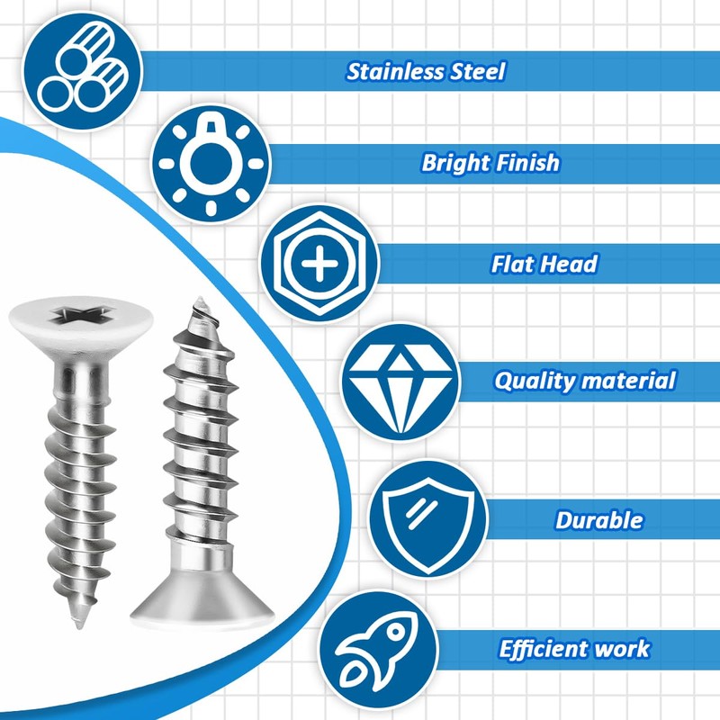 #6 x 5/8" Flat Head Wood Screw, Sheet Metal Screws,
