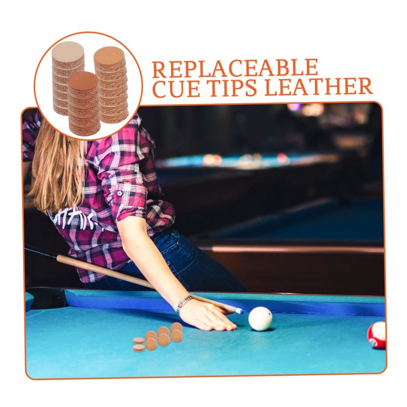 KOMBIUDA 20pcs Billiard Pool Stick Tips Leather Tips for Enhanced
