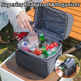 Lonchera Térmica, Bolsa de Almuerzo Gran Capacidad para Hombre y Mujer, Lonchera Portátil Impermeable con Forro Antifugas y Correa Ajustable, Ideal para Trabajo, Picnic y Viajes