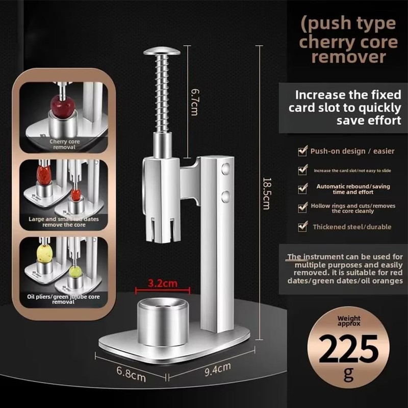 Cherry Pitter Remover Tool Stainless Steel Manual Jujube Pitter, Portable