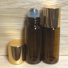 3ml Brown Bottle Roll-on Gold Cap Highest Quality Plating / 3ml 갈색병 롤온 금장뚜껑 최고품질도금