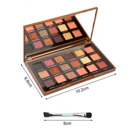 Lidschattenpalette mit Makeup-Pinseln, Eyeshadow Palette, 18 Hochpigmentierte Matt und Schimmernde, augen make-up, Shimmers, Glitters, Rose Gold Lidschattenpalette Farbintensiver Langanhaltender