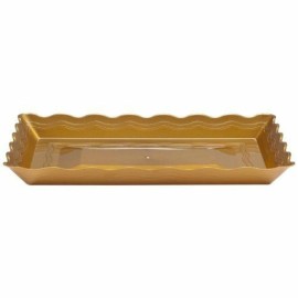 Onlyonestopshop Gold Plastic Rectangular Tray Party Serving Tray Food Service Tray 12" x 18"