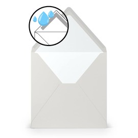 PAPERADO 75 square envelopes ice grey ribbed light grey 100 g/m² envelope without window 16.4 x 16.4 cm wedding envelopes with wet glue pointed flap