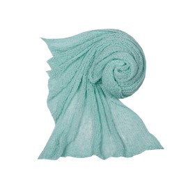 Newborn Baby Cheesecloth Swaddle Cocoon Blanket Knit Crochet Wrap Photo Photography Prop (Mint)