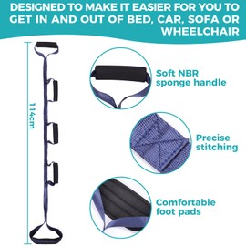 Leg Lifter Strap with Padded Handgrips and Feet Loop,Leg Lifter Hip&Knee Replacement Surgery Recovery Kit,Mobility Aids Foot Lifter Easily Get in and Out of Bed,Car,Wheelchair