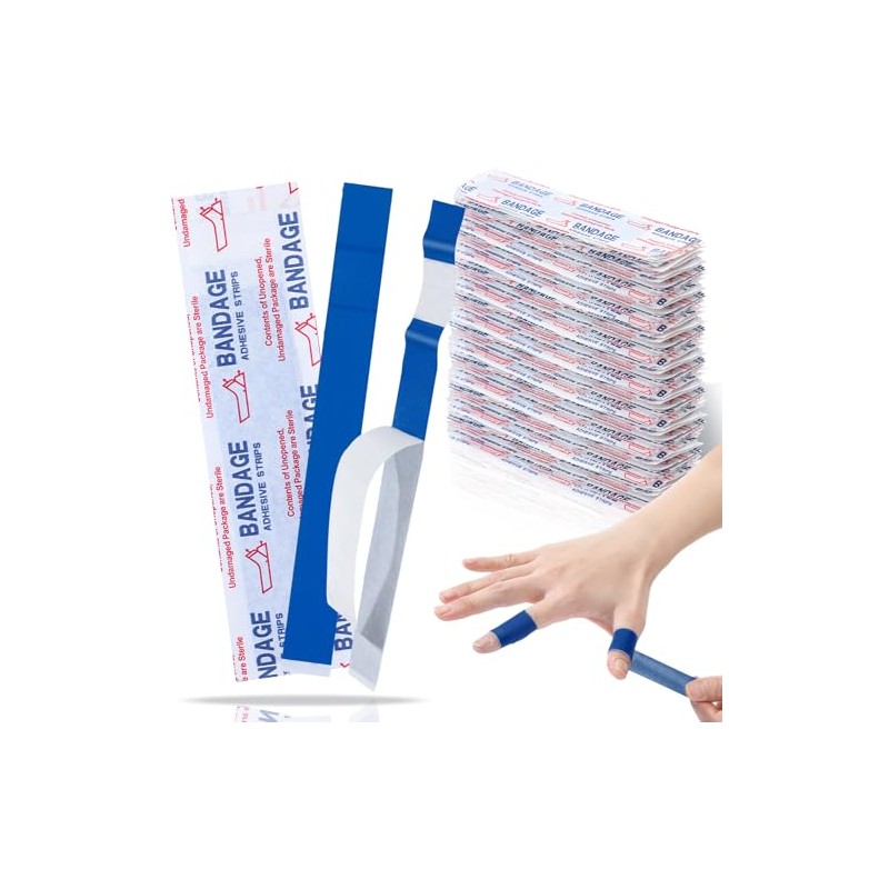 Geiserailie Blue Detectable Bandages - 120 Pack Flexible and Waterproof