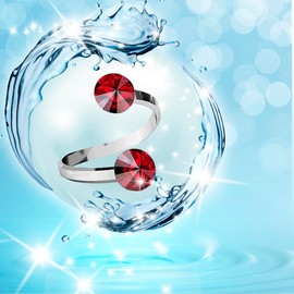 Engagement Ring Double Round Crystals Pair Box Ring Women's Silver 925 Engagement Adjustable Rings Women Wedding Fashion Jewellery Elegant Jewellery for Her Adjustable Rings Silver Gift Girls,