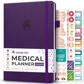 Clever Fox Compact A5 Medical Planner 12-Month – Medical Notebook, Health Diary, Wellness Journal & Logbook to Track Health – Self-Care Medical Journal – 12 Months, Undated (Purple)