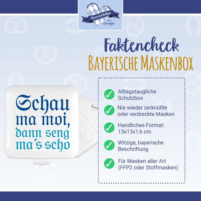Bavariashop Mask Storage Box, Mask Box, Mask Case Schau ma