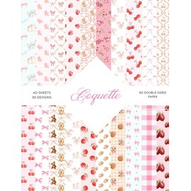 Coquette Scrapbook Paper: | Coquette Craft Paper | 8.5 x 11inch | Coquette Themed Patterns | 40 patterned double sided sheets (20 designs) |