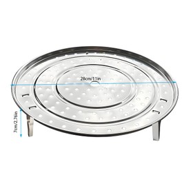 SUNIVOLSY Steamer Rack, 11" / 28cm 304 Stainless Steel Removable Legs Multifunction Steaming Stand Holder Rack for Steamer Pot Pans