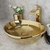 KECTIAKL Luxury Gold Bathroom Vessel Sink with Mixer Tap,16 Inch