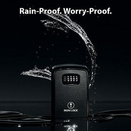 Iron Lock® Key Lock Box XXL Wall Mount – Waterproof Outdoor Key Safe with Heavy-Duty Metal Body & 4-Digit Combination – Lock Box for Keys Outside for Home, Rentals & Realtors (Black, XXL)