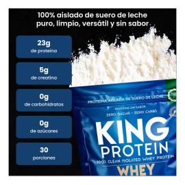 King Protein Whey + Creatina 900g - Polvo Nutricional Sabor Natural