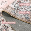 Lahome Pink Runner Rug 2'6"x8' with Rubber Backing, Boho Machine