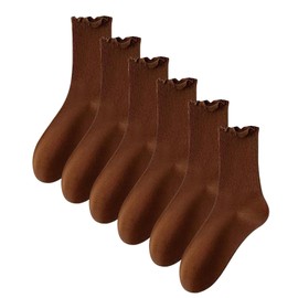 FZFQWRSH Womens Socks, Ruffle Turn-Cuff Casual Crew Socks Breathable Cool Knit Cotton Lettuce Ankle Frilly Sock 3 Pack