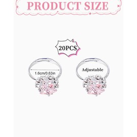 QLEUIFT Girls' Rings, Princess Jewellery Set, 20 Pieces Children's Rings, Children's Rings Princess Set, Children's Rings for Girls, Ring Children Girls, Random Style, Perfect for Children's Birthday