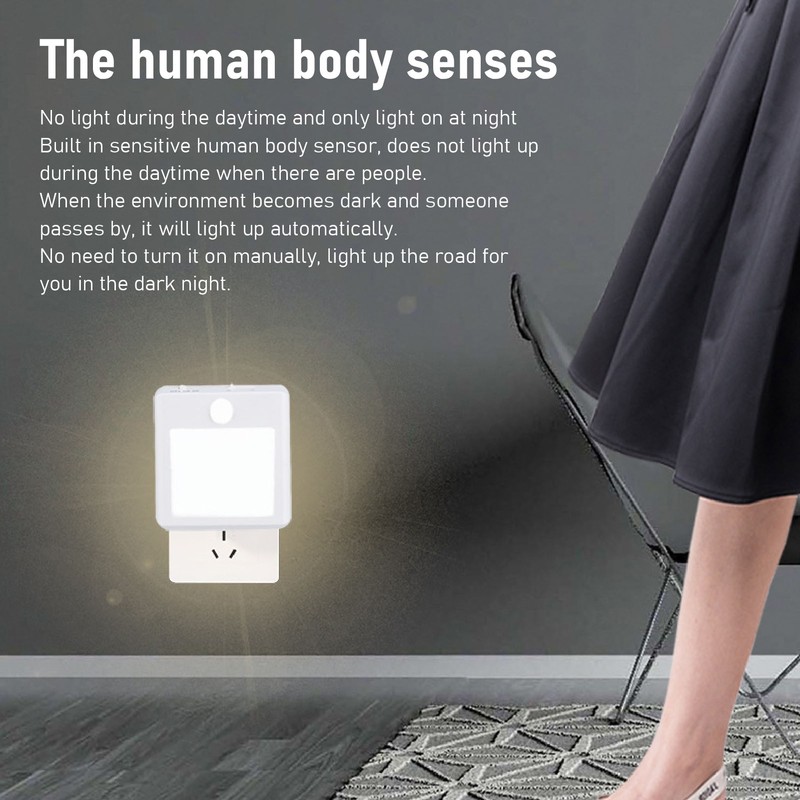 2 Pcs Plug in Night Light Mini Motion Sensor Night