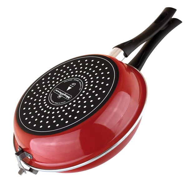 MAGEFESA ® Frittata spanish tortilla frying pan, 9.4 in, red, double layer non-stick frying pan, vitrified steel, compatible with all types of fire, including induction, Dishwasher safe, Ergonomic