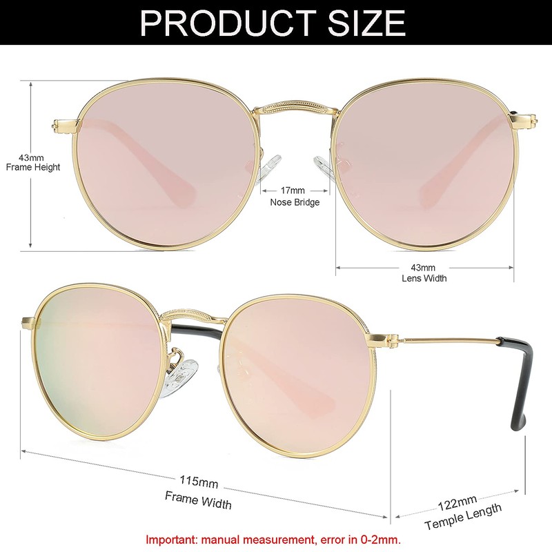 NIDOVIX Kids Polarized Sunglasses Classic Metal Frame for Baby Boys