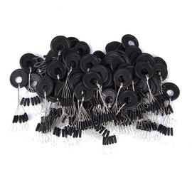 Symphonyw Fishing Bobber Stoppers 300pcs 50 Groups/Set Black Rubber Beads Stopper for Fishing Float Beans Space