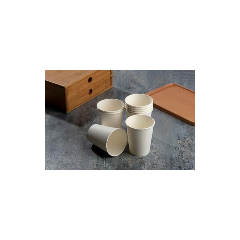 BUSER 7oz Paper Cups for Hot Drinks Disposable Coffee Cups