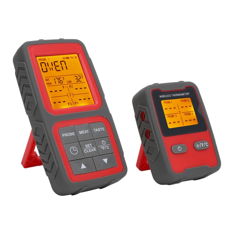 500ft Wireless Meat Temperature Meter High Accuracy LCD Backlit Temperature