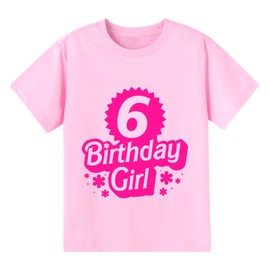 Girls Birthday Shirt Toddler Doll Themed Bday Party Shirt 6th Happy Birthday Tee Tops Outfit 6T Six Years