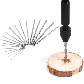 Bestgle 20 Pcs Mini Micro Drill Bits 0.3-1.6mm Shank Twist Drill HSS Small Twist Drill Bit Set DIY Manual Hardworking Kit Pin Vise Rotary Hand Tools Accessory