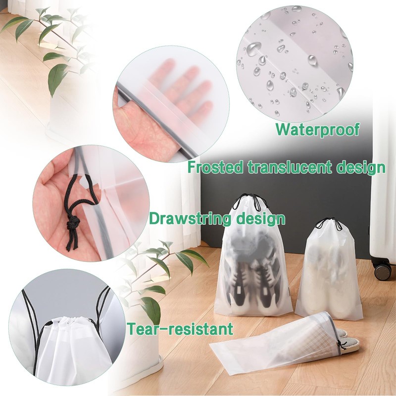 Shoe Bag with Drawstring Shoe Bag, Waterproof Drawstring Bag, Matte