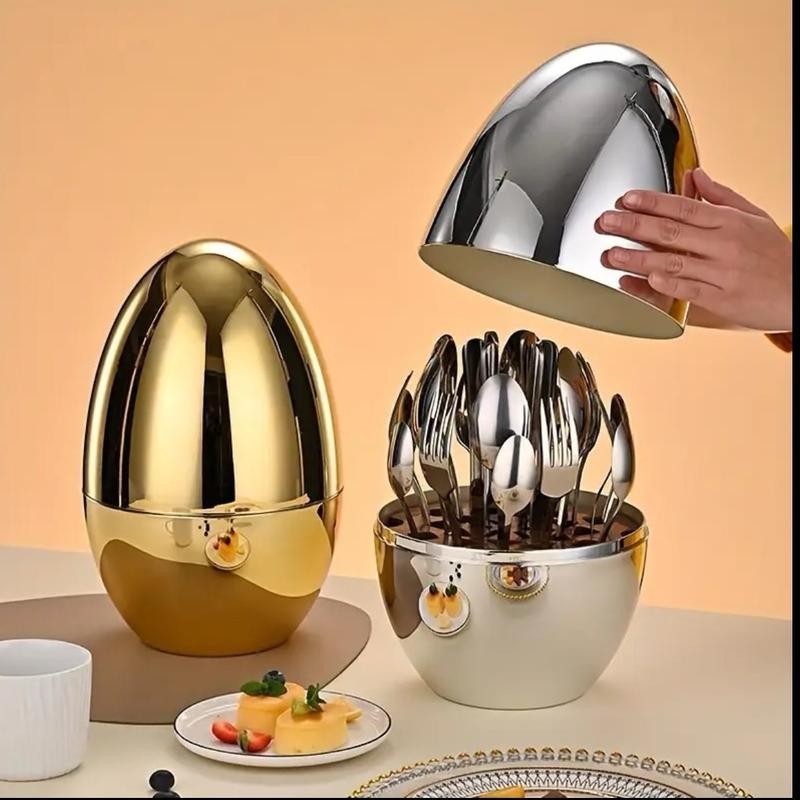 New Home Essential 2025 Creative Tableware Set - 24-Piece Stainless