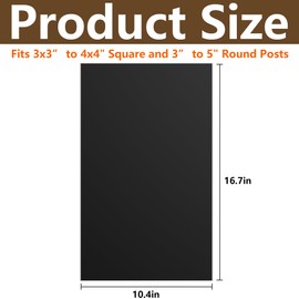 DECOHS 8 Pcs Fence Post Protection, 16.7 x 10.4 Inch Waterproof Fence Rot Protection, Wood Post Sleeve Post Wrap Fits 3" x 3" to 4" x 4" Square and 3" to 5" Round Posts