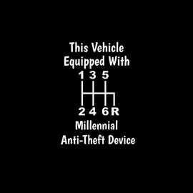 Vehicle Equipped with Millennial Anti-Theft Device NOK Decal Vinyl Sticker |Cars Trucks Vans Walls Laptop|White|5.5 x 5.0 in|NOK627