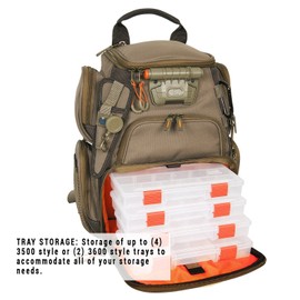Wild River by CLC WT3503 Tackle Tek Recon Lighted Compact Tackle Backpack & Four PT3500 Trays, Clear, Water-Resistant Phone Storage