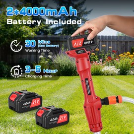Cordless Stick Water Transfer Pump, Stick Pump with 720GPH Flow Rate & 32ft Max Lift, Built-In 2 * 4000mAh Rechargeable Battery, Detachable Compartment, Ideal for Pool, Garden, Pond, Boat