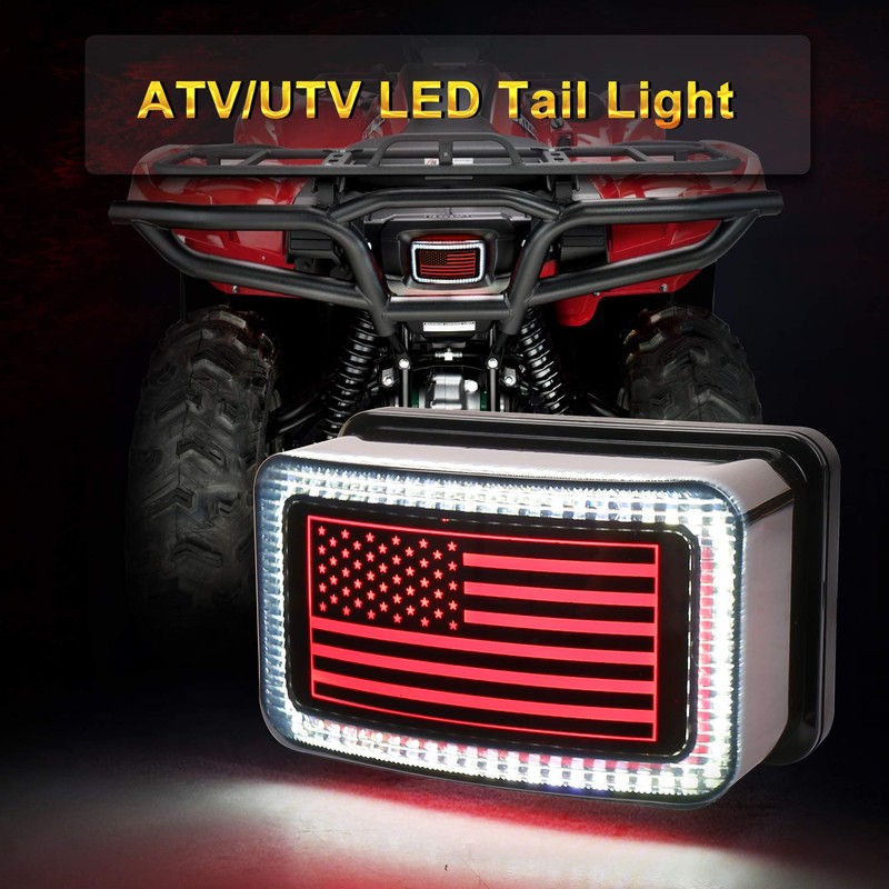 ATV Tail Light LED Smoke Lens with Reverse Brake Light,