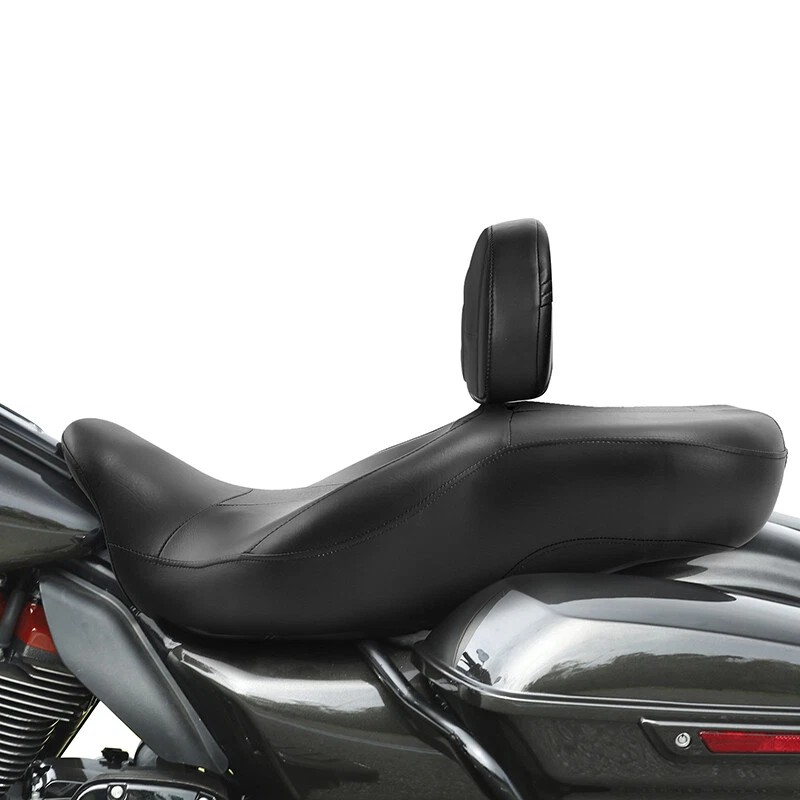 TCMT Black Front Rider Driver Backrest Pad Fit For Harley