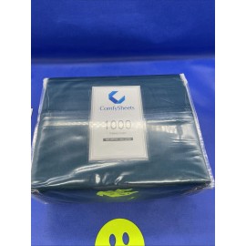 ComfySheets 1000 Thread Count 100% Egyptian Cotton Cal KING Sheet Set Blue Teal