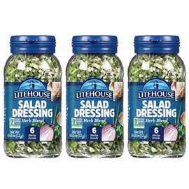 Litehouse Freeze Dried Salad Herb Blend - Substitute for Fresh Salad Herb, Salad Dressing, Organic, Salad Herb Blend Seasoning, Non-GMO, Gluten-Free - 0.42 Ounce 3-Pack