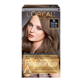 L'Oreal Paris Superior Preference Permanent Hair Color, 16 Natural Light Ash Brown, 100% Grey Coverage, Hair Dye, 1 EA (Packaging May Vary)