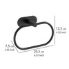 WENKO Turbo-Loc Orea Black Matt Towel Ring, No Drilling Required,
